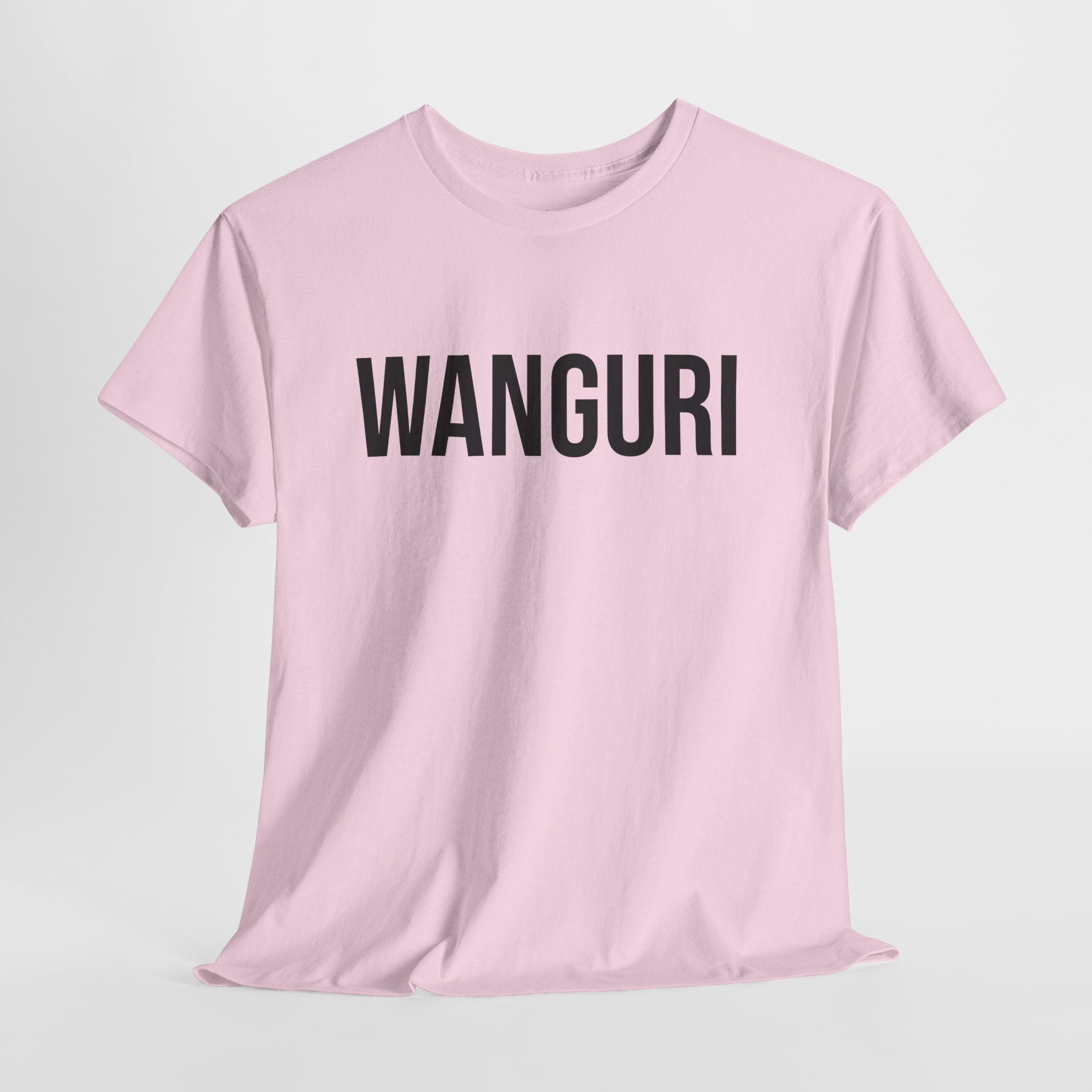 WANGURI - Minimal Bold Lettering Cotton T‑Shirt