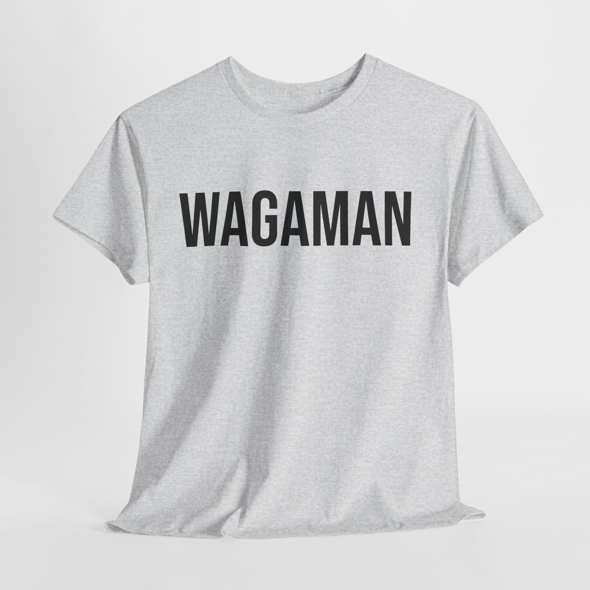 WAGAMAN - Minimal Bold Lettering Cotton T‑Shirt