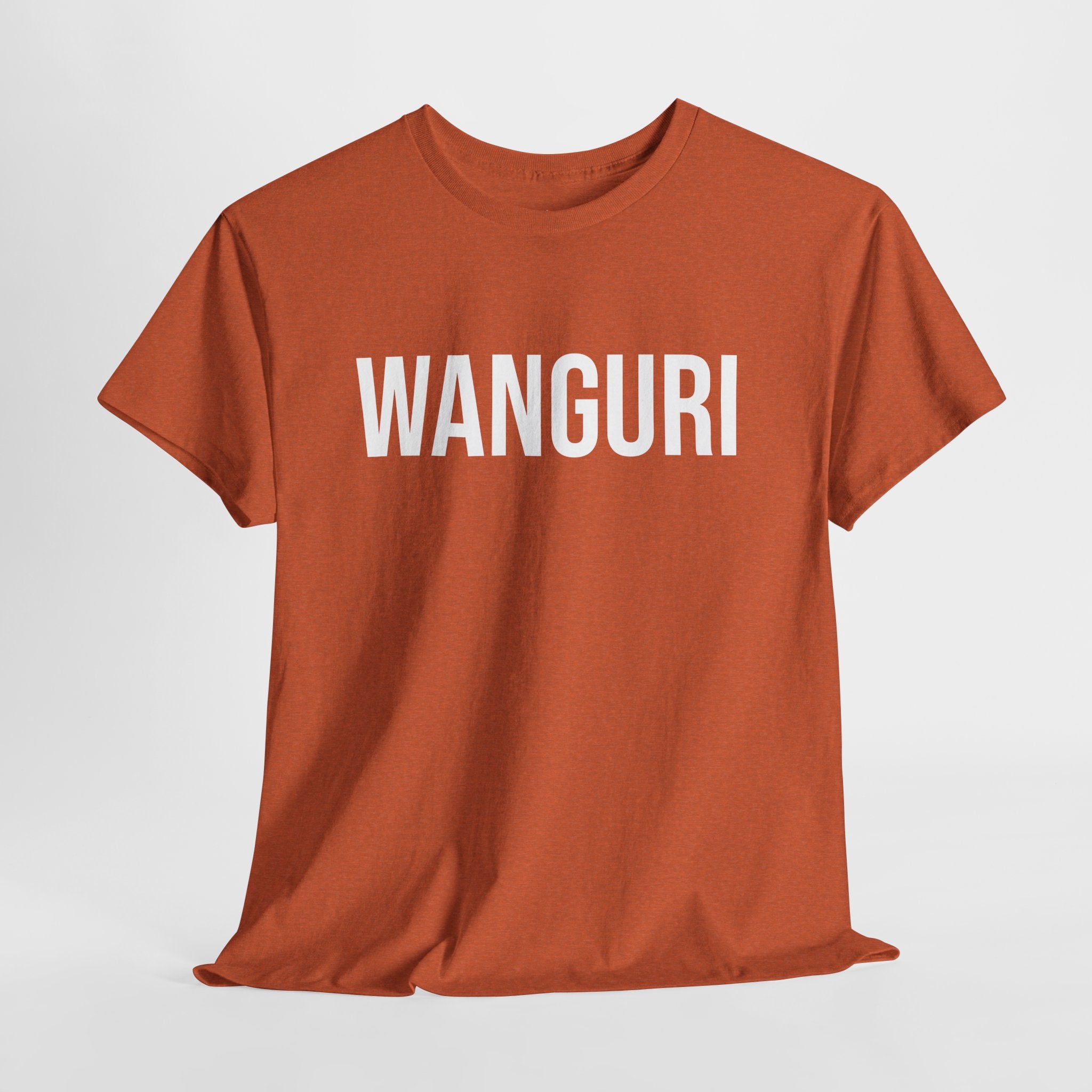 WANGURI - Minimal Bold Lettering Cotton T‑Shirt