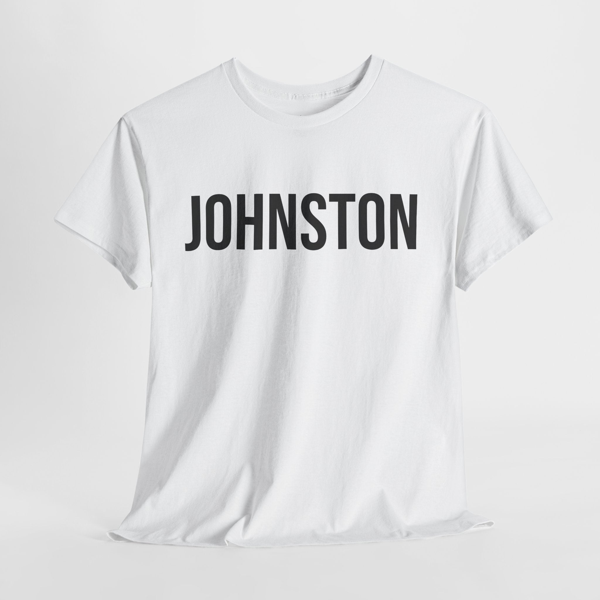 JOHNSTON - Minimal Bold Lettering Cotton T‑Shirt