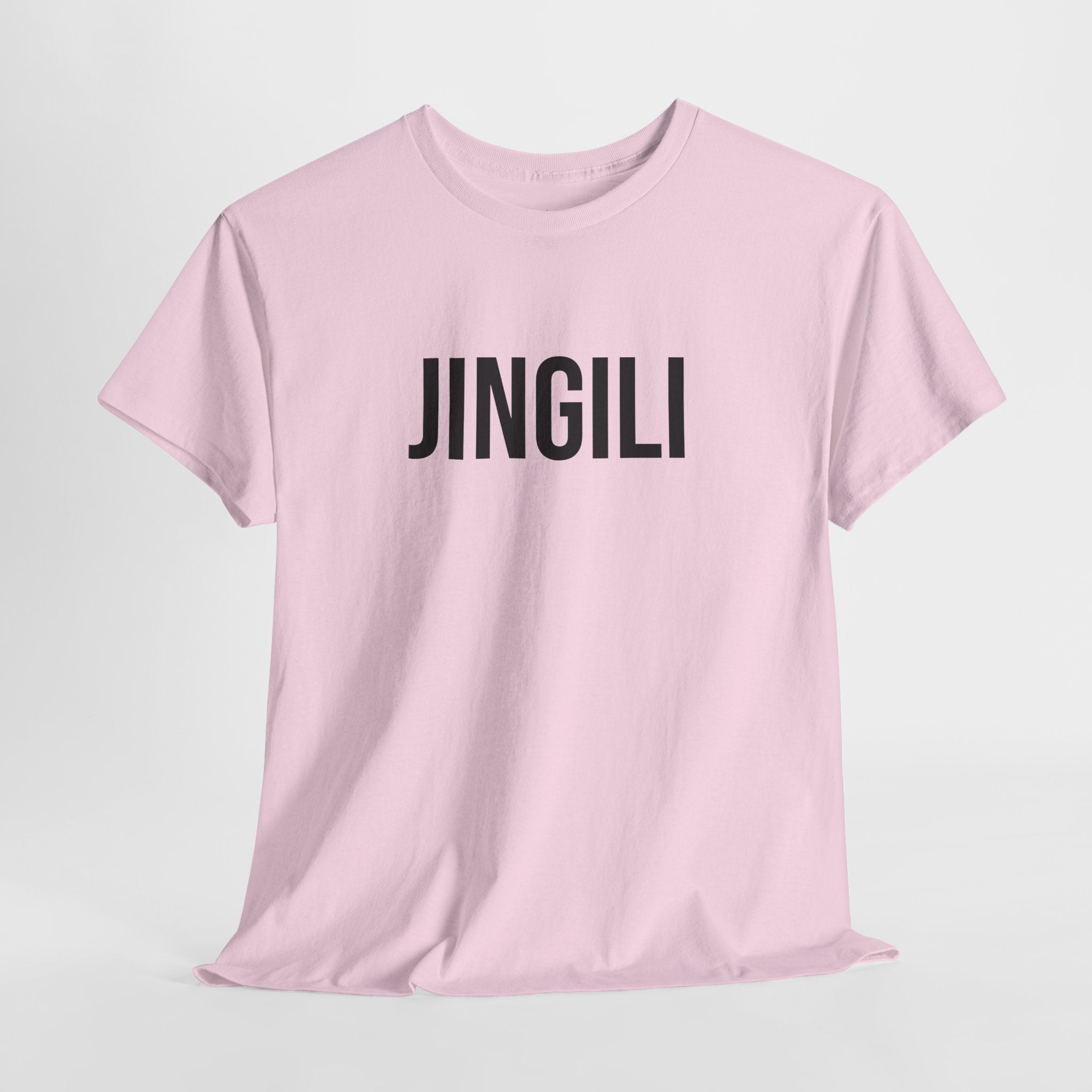 JINGILI - Minimal Bold Lettering Cotton T‑Shirt