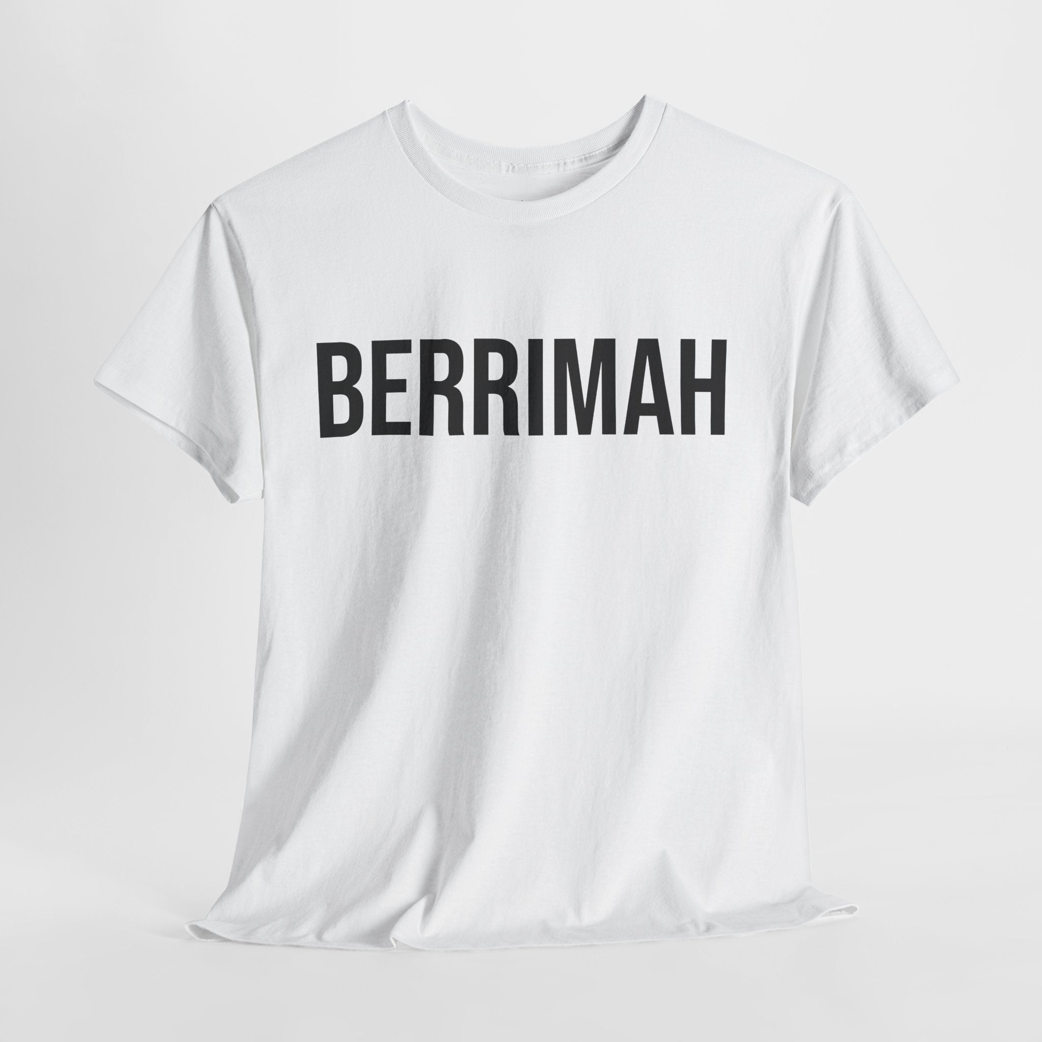 BERRIMAH - Minimal Bold Lettering Cotton T‑Shirt