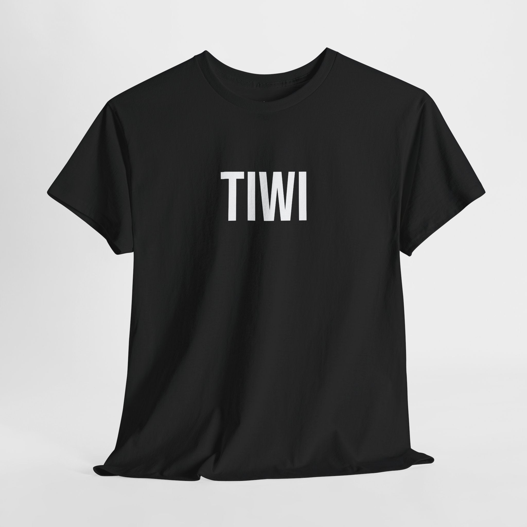 TIWI - Minimal Bold Lettering Cotton T‑Shirt