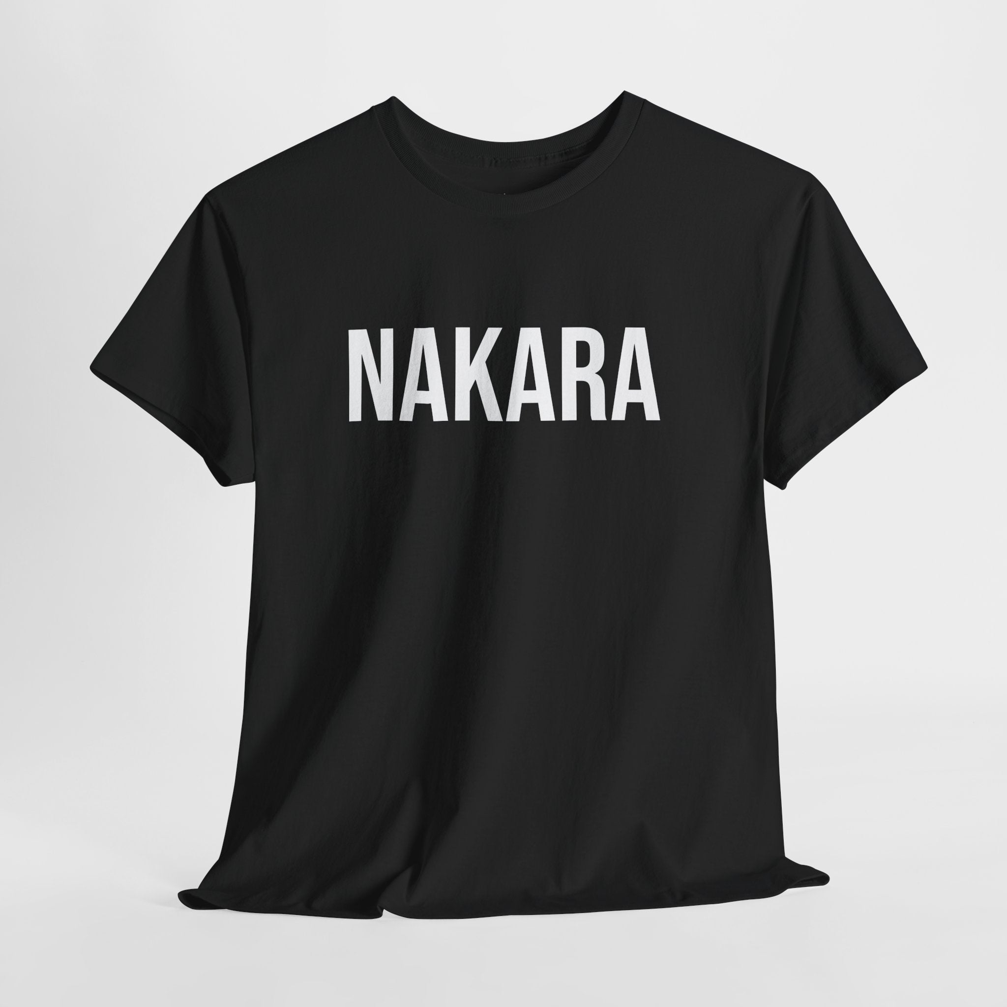 NAKARA - Minimal Bold Lettering Cotton T‑Shirt