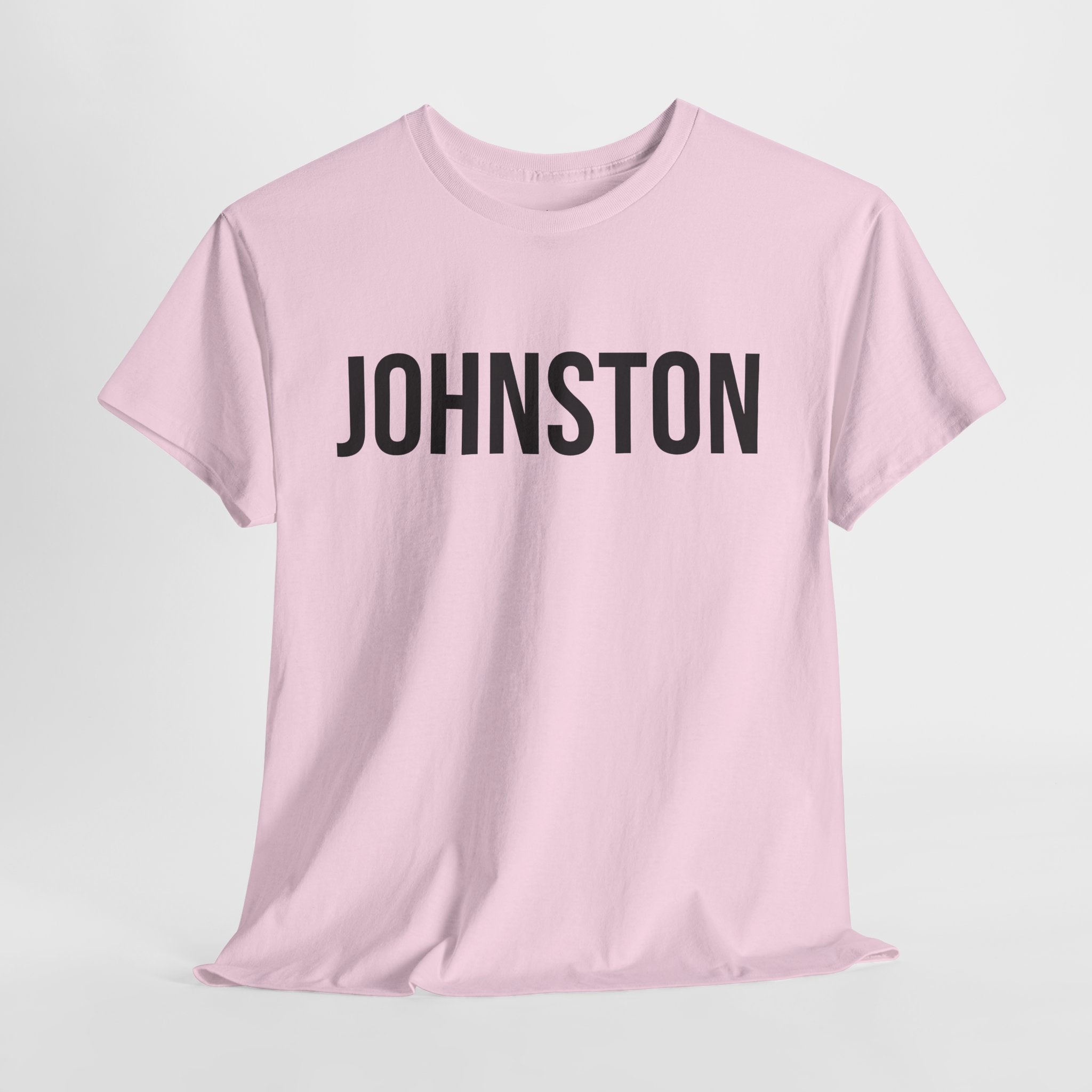 JOHNSTON - Minimal Bold Lettering Cotton T‑Shirt