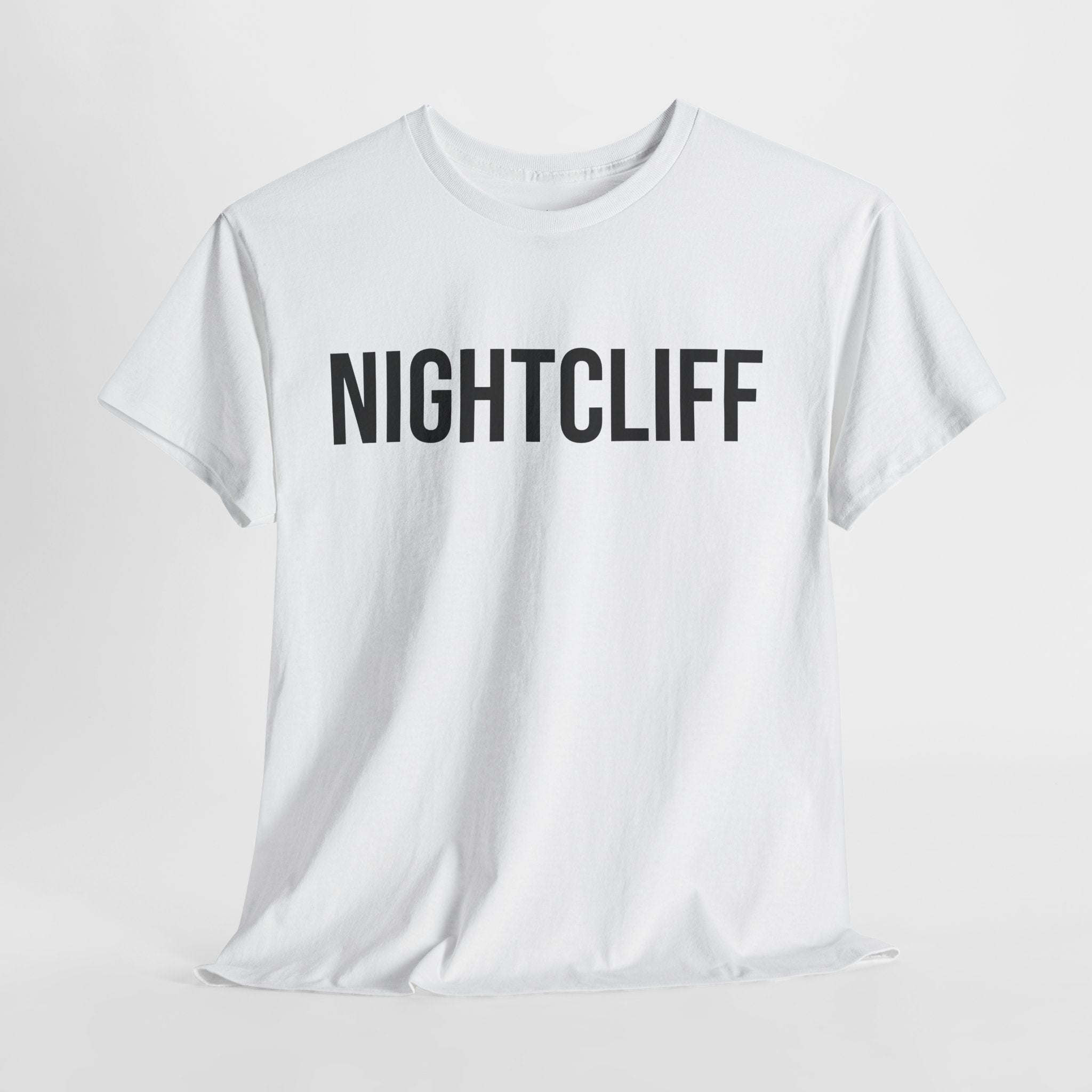 NIGHTCLIFF - Minimal Bold Lettering Cotton T‑Shirt