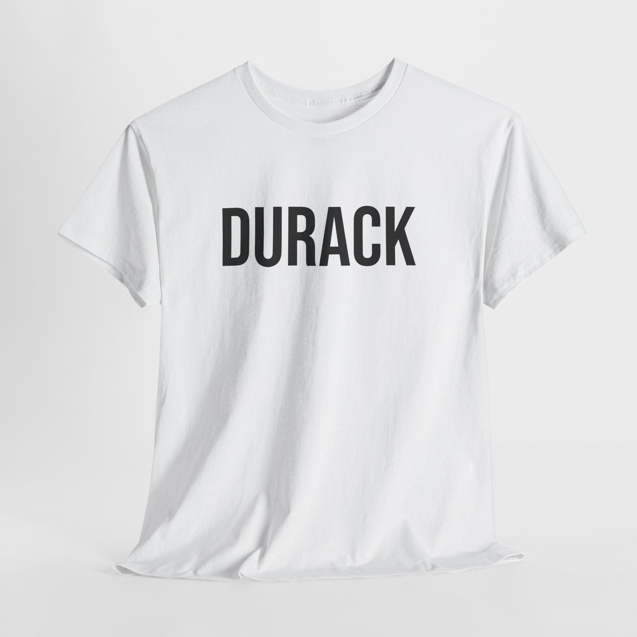 DURACK - Minimal Bold Lettering Cotton T‑Shirt